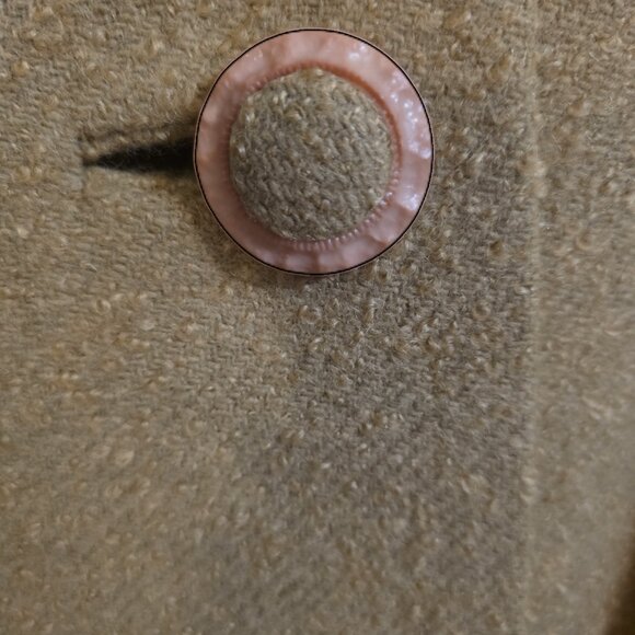 Rare Vintage 1950's-1960's Plus Size Boucle' Wool Mink Fur Trim Swing Coat Flaws - Picture 9 of 12